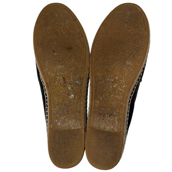 Yves Saint Laurent YSL Black Leather Logo Espadrilles Women’s 39.5 - Picture 6 of 12